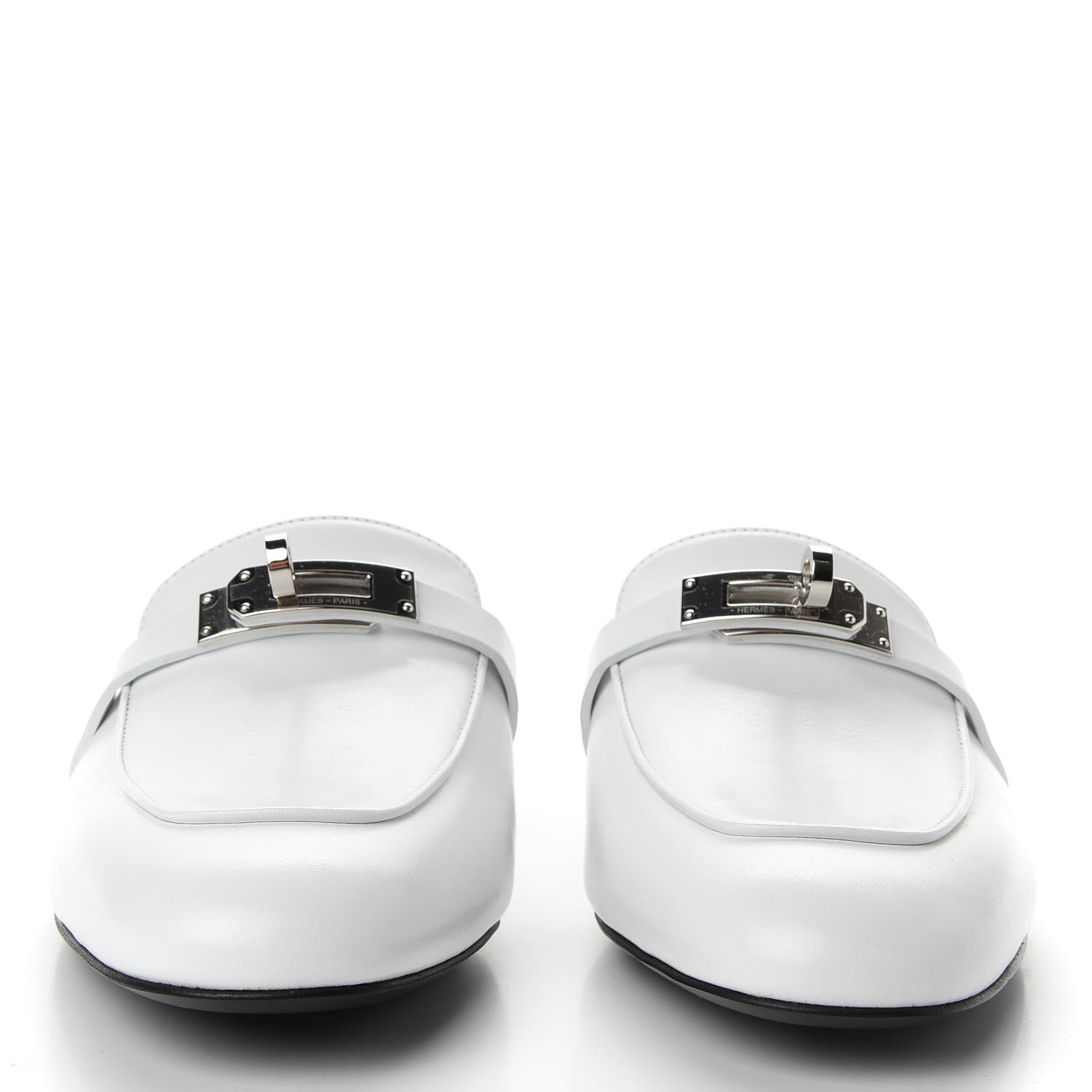 Hermes Calfskin Oz Mules 37 White 2 of 10