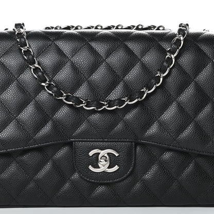 Chanel Caviar Quilted Jumbo Single Flap Black 9 of 11