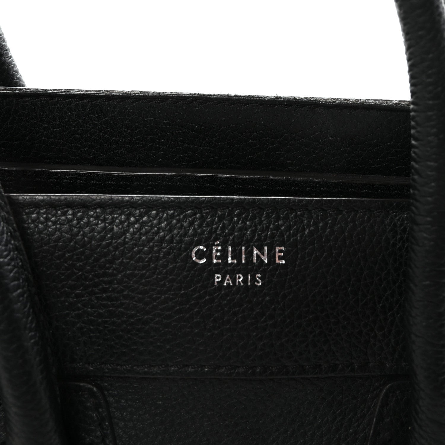 Celine Drummed Calfskin Micro Luggage Black 7 of 9