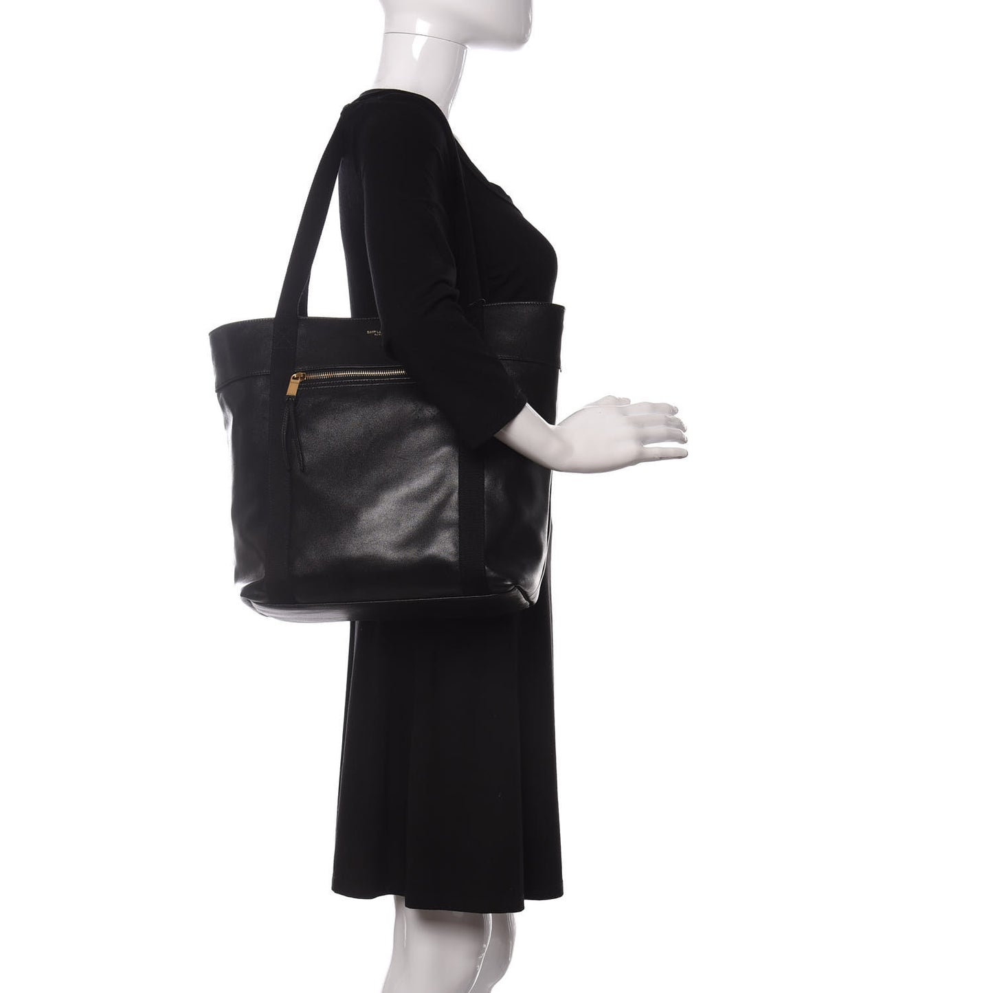 Calfskin Small Daily Cabas Shopping Tote Black