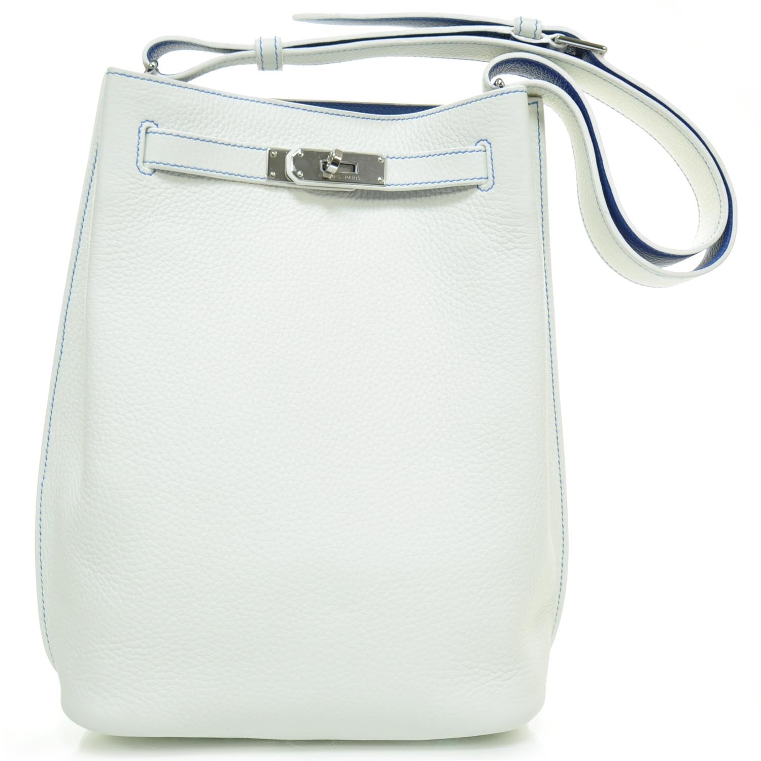 Hermes Taurillon Clemence SO KELLY 26 Blanc and Mykonos 1 of 10