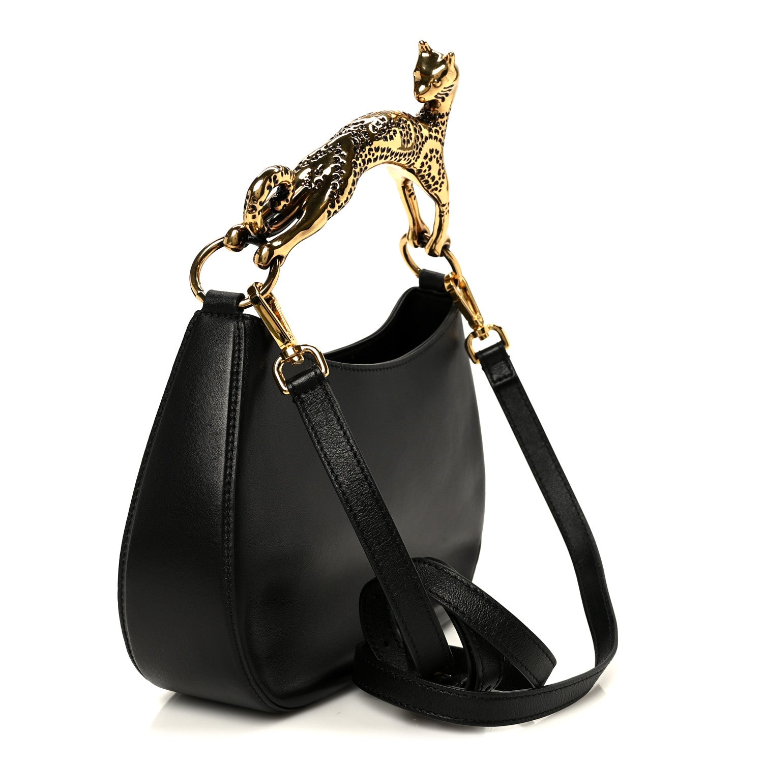 Lanvin Lambskin Cat Hobo Black 3 of 11