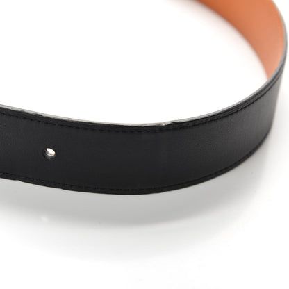 Hermes Swift Epsom 32mm Belt Strap 85 Black Orange 5 of 6