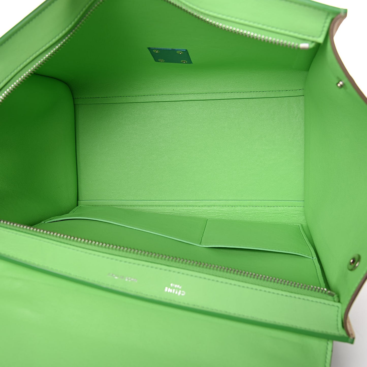 Smooth Calfskin Small Tri-Color Trapeze Lime
