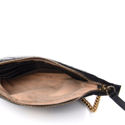 Gucci Calfskin Matelasse Mini GG Marmont Chain Bag Black 5 of 7