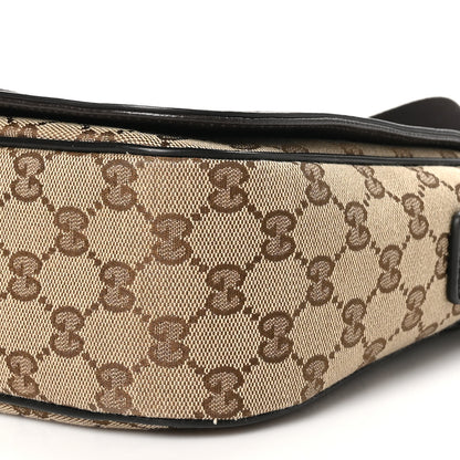 Gucci Monogram Flap Messenger Bag Beige Dark Brown 10 of 10