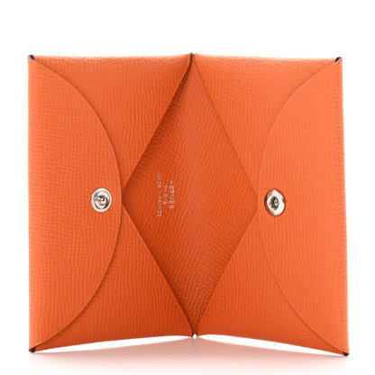 Hermes Epsom Calvi Card Case Orange 5 of 6