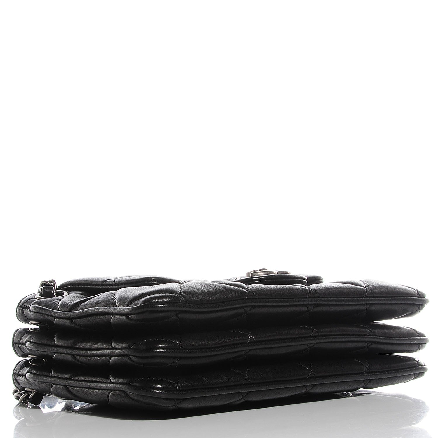 Chanel Lambskin Quilted Medium 3 Accordion Flap Black 4 of 9
