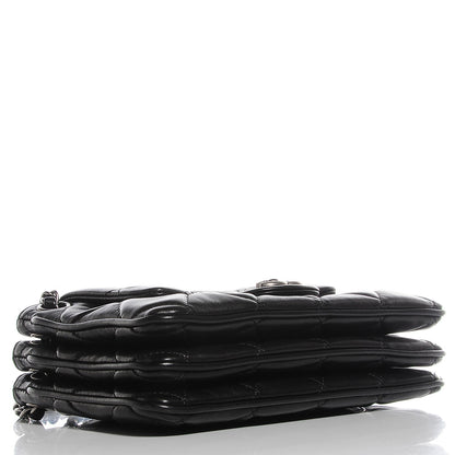 Chanel Lambskin Quilted Medium 3 Accordion Flap Black 4 of 9