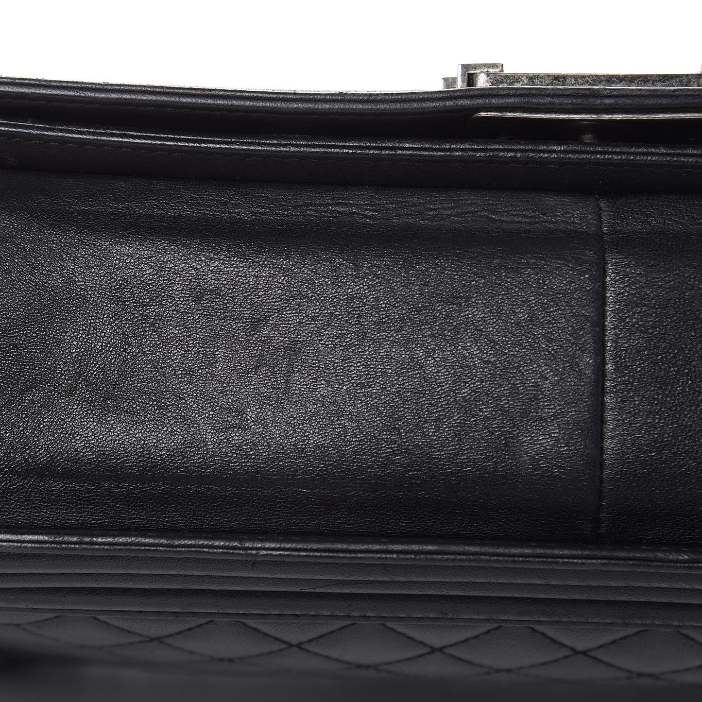 Lambskin Quilted Large Boy Flap Black