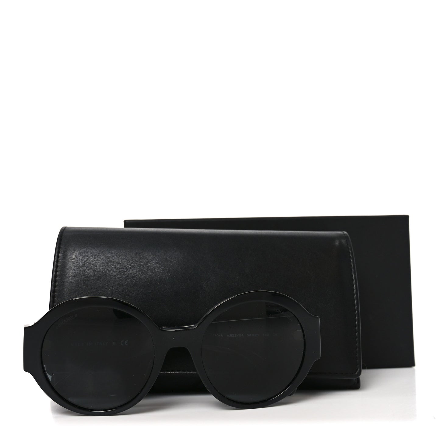 Acetate Round Sunglasses 5410-A Black