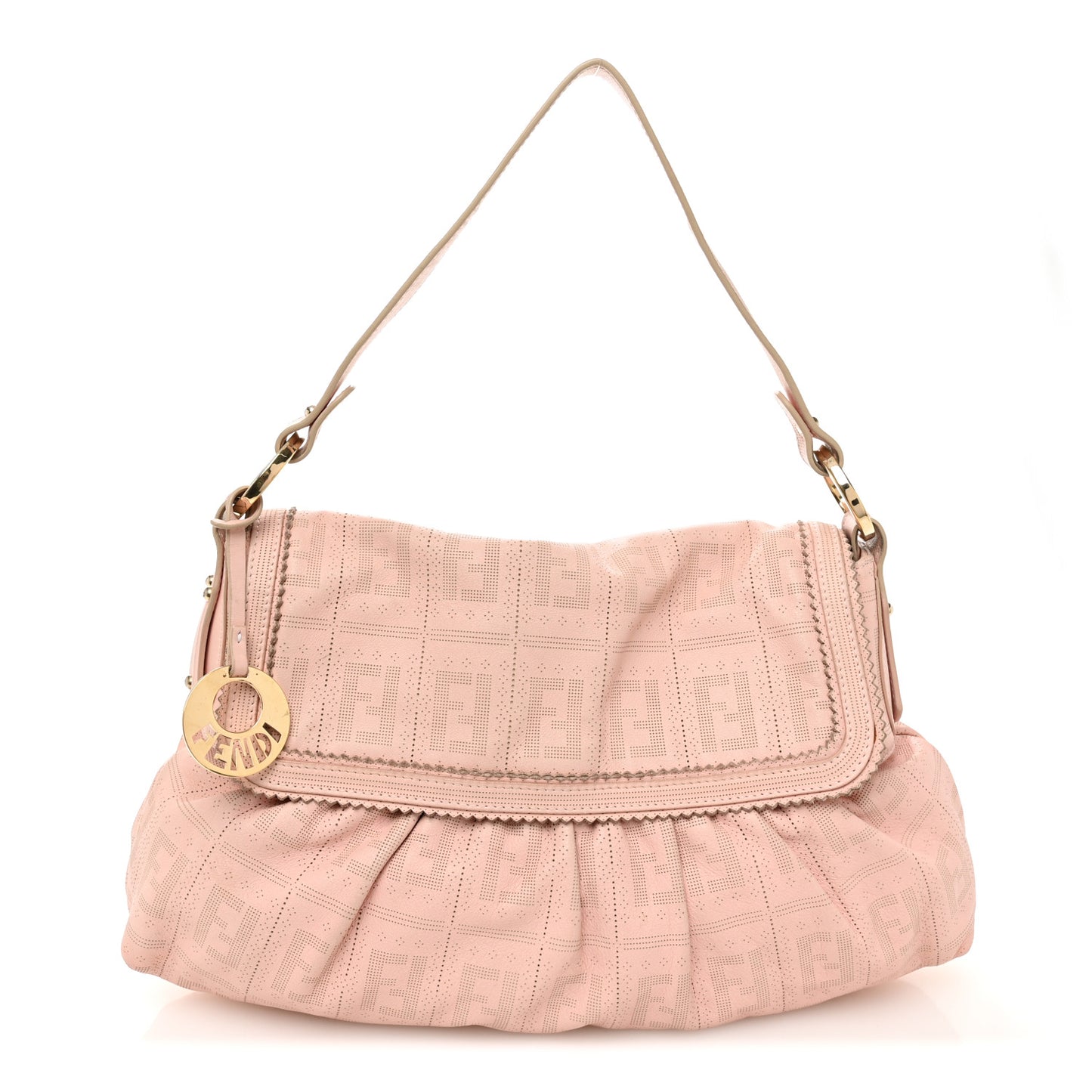 Calfskin Perforated Medium Chef Shoulder Bag Pink