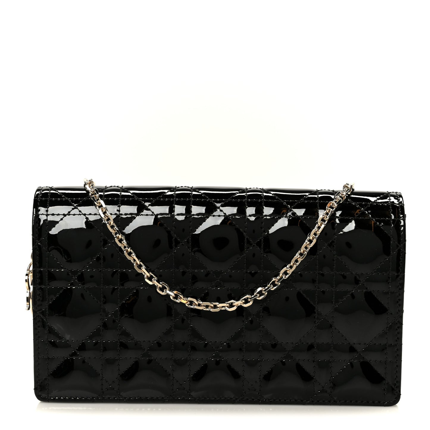 Patent Cannage Lady Dior Pouch Black