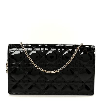 Christian Dior Patent Cannage Lady Dior Pouch Black 1 of 14