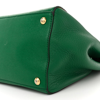 Fendi Vitello Elite Flamingo Regular 2Jours Tote Emerald 10 of 18