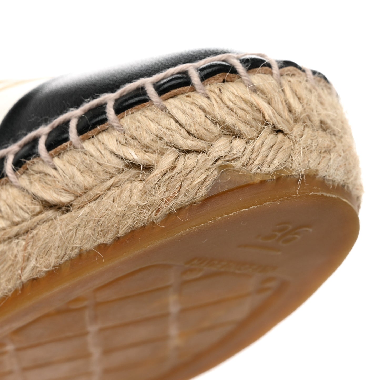 Lambskin CC Espadrilles 36 White Black