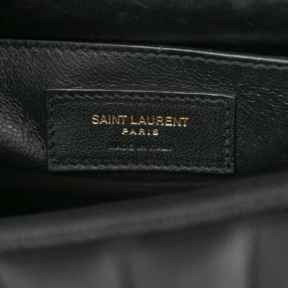 Saint Laurent Grain De Poudre Matelasse Monogram Medium Vicky Chain Bag Black 6 of 10