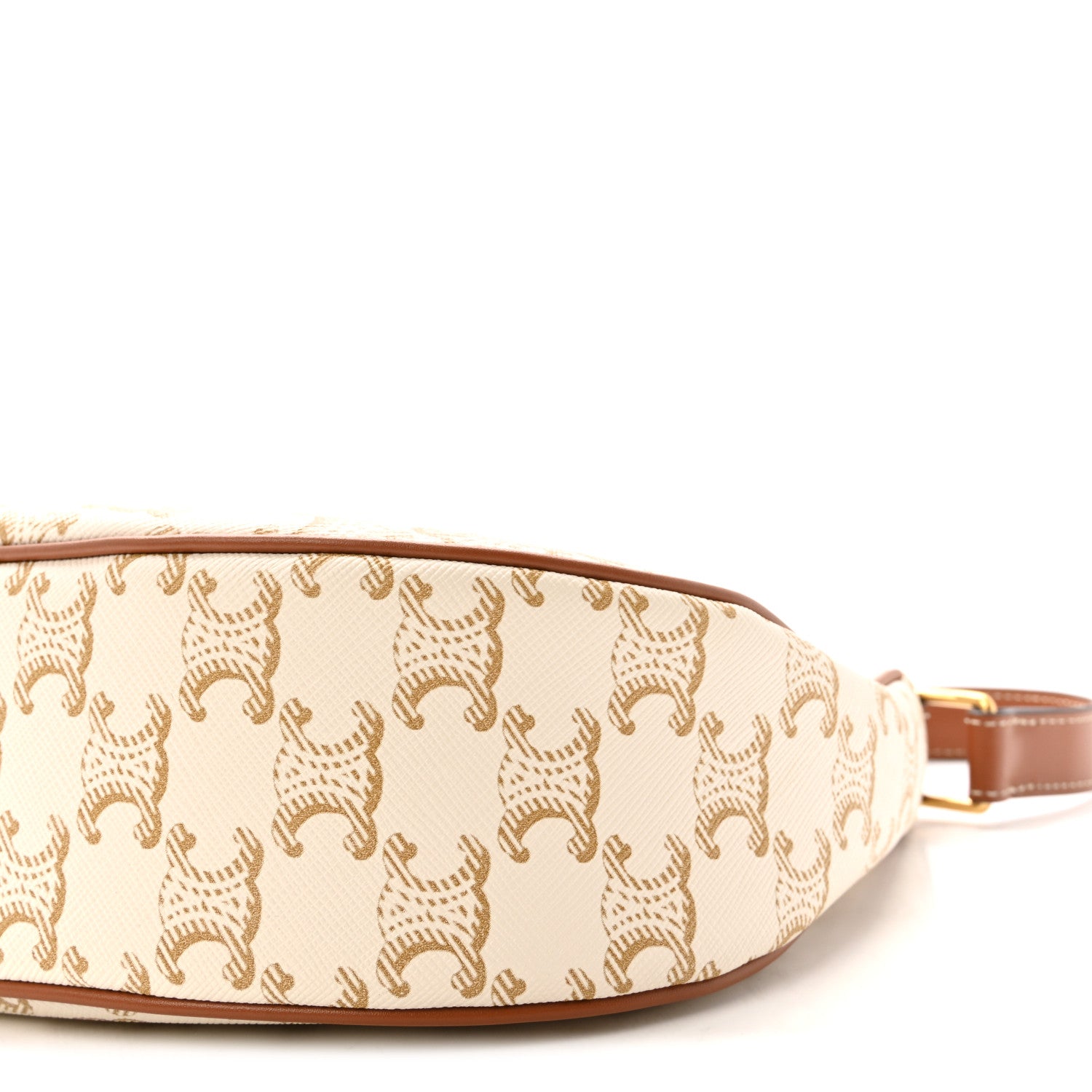 Celine Canvas Calfskin Ava Triomphe Shoulder Bag White 10 of 10