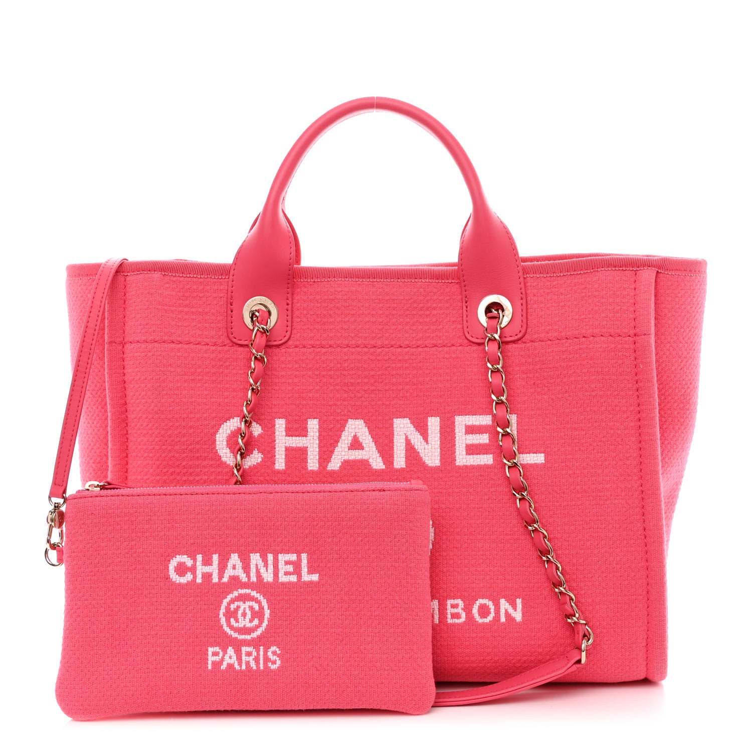 Chanel Mixed Fibers Calfskin Small Deauville Tote Pink 1 of 11