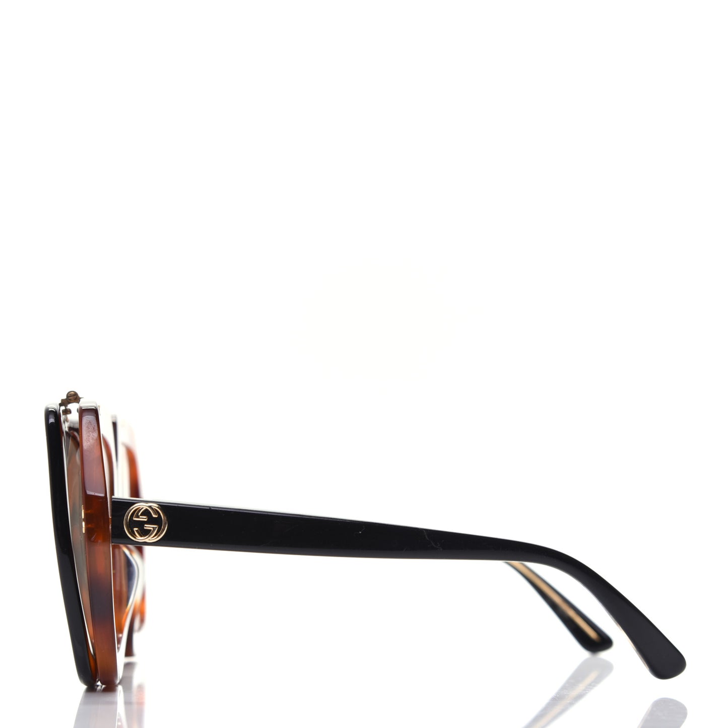 Acetate Oversized Flip Up Sunglasses GG0088S Tortoise Black