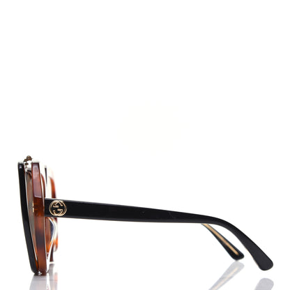 Gucci Acetate Oversized Flip Up Sunglasses GG0088S Tortoise Black 3 of 12