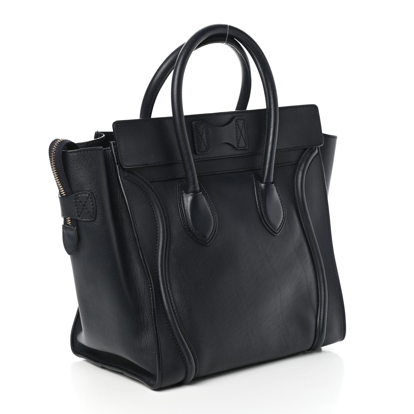 Smooth Calfskin Mini Luggage Navy Blue