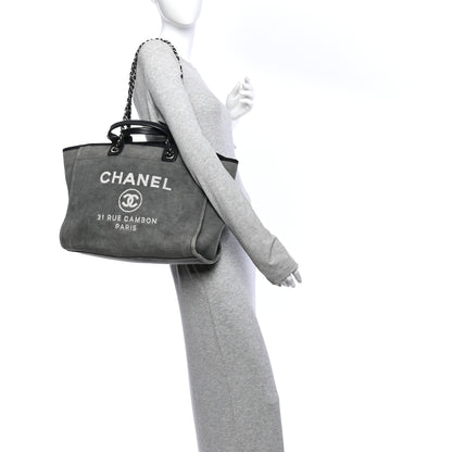 Chanel Canvas Medium Deauville Tote Grey 2 of 10