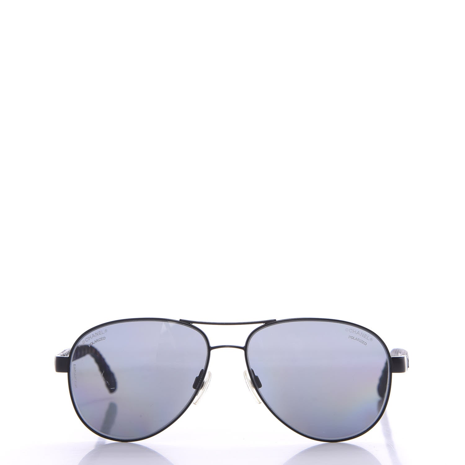 Chanel Pilot Summer Polarized Quilted Aviator Sunglasses 4204-Q Black 2 of 8