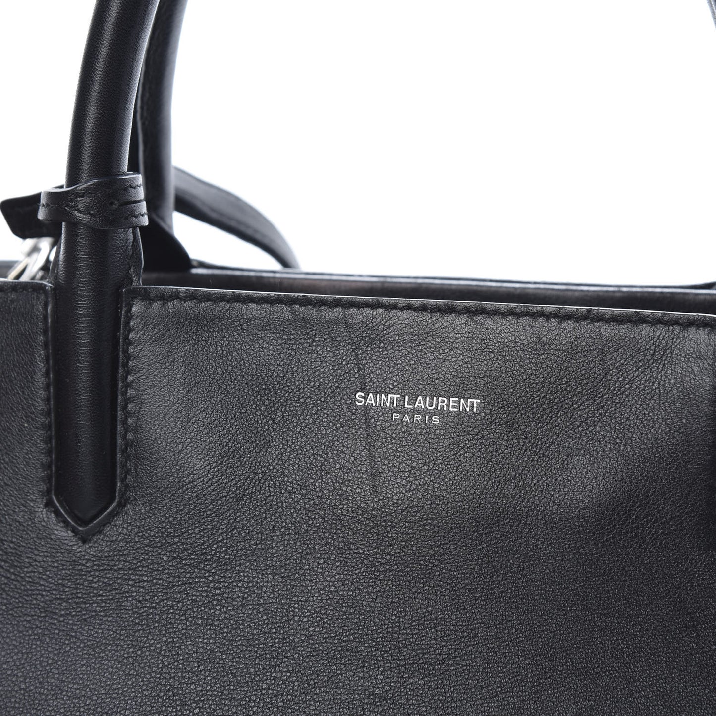 Grained Calfskin Medium Fringe Cabas Rive Gauche Black
