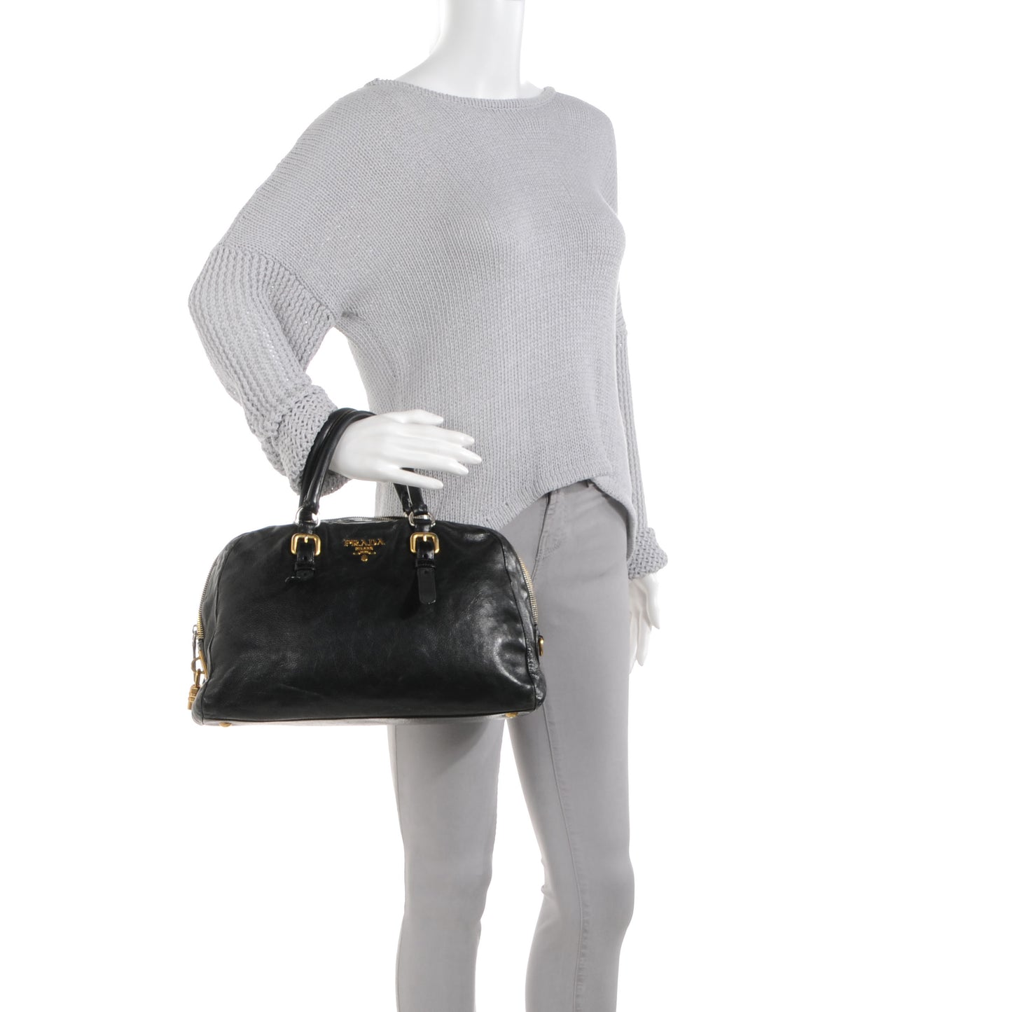 Glace Calf Bowler Bag Black
