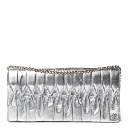 Chanel Metallic Lambskin Chain Clutch Silver 1 of 19