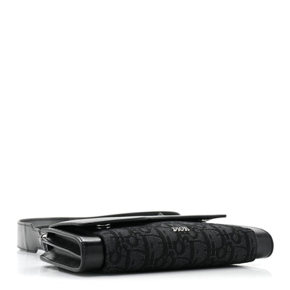 Christian Dior HOMME Oblique Double Saddle Wallet Black 4 of 16