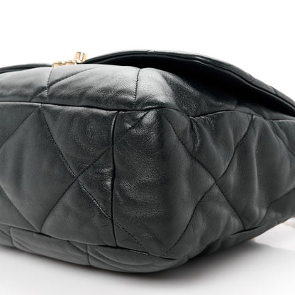 Chanel Lambskin Quilted Maxi Chanel 19 Flap Black 10 of 10