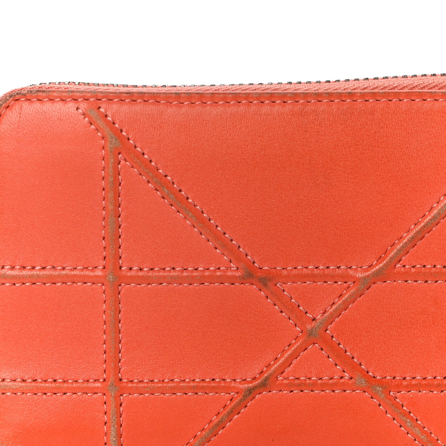 Christian Dior Calfskin Cannage Medium Diorama Voyageur Wallet Orange 20 of 24