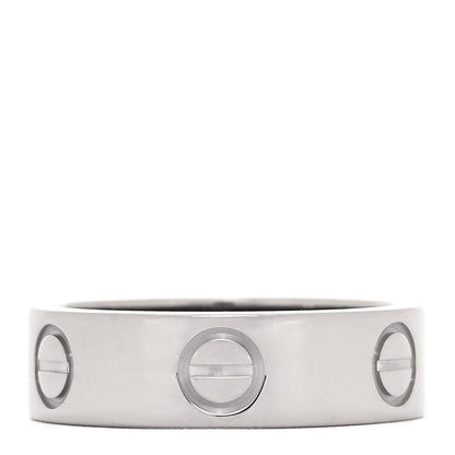 Cartier 18K White Gold 5.5mm LOVE Ring 50 5.25 1 of 4
