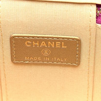 Chanel Lambskin Quilted Pearl Crush Mini Vanity Case With Chain  Purple 6 of 10
