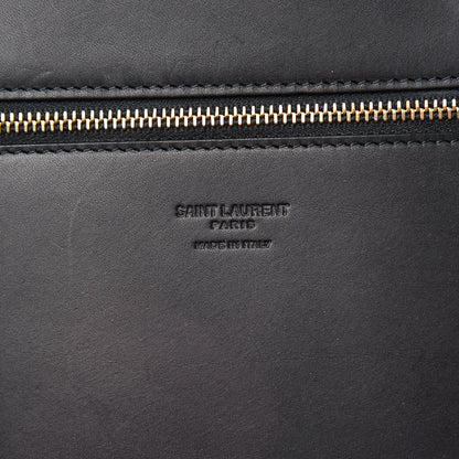 Saint Laurent Raffia Calfskin Medium Panier Tote Black Naturale 6 of 9
