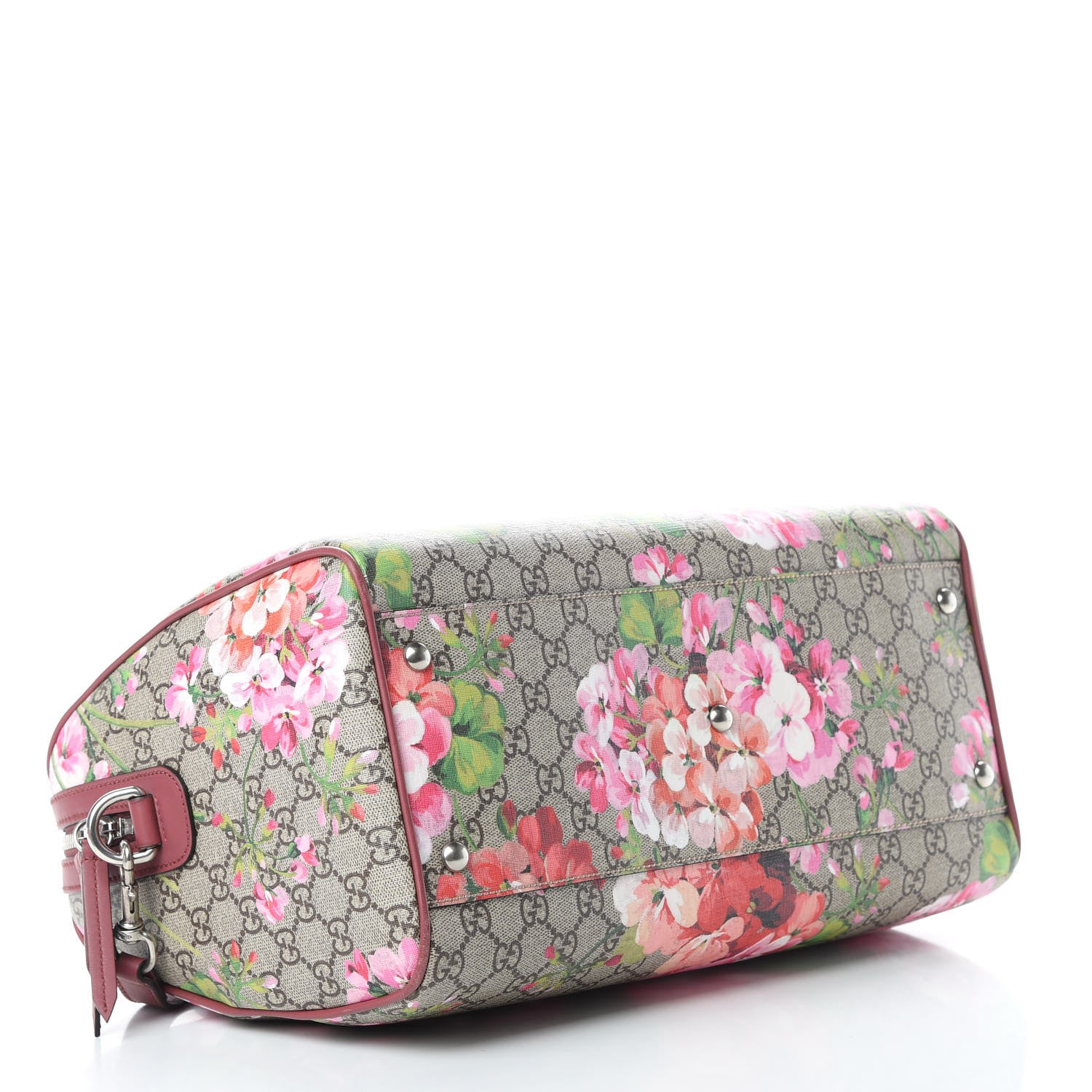 Gucci GG Supreme Monogram Blooms Medium Boston Beige Multicolor Dry Rose 5 of 16