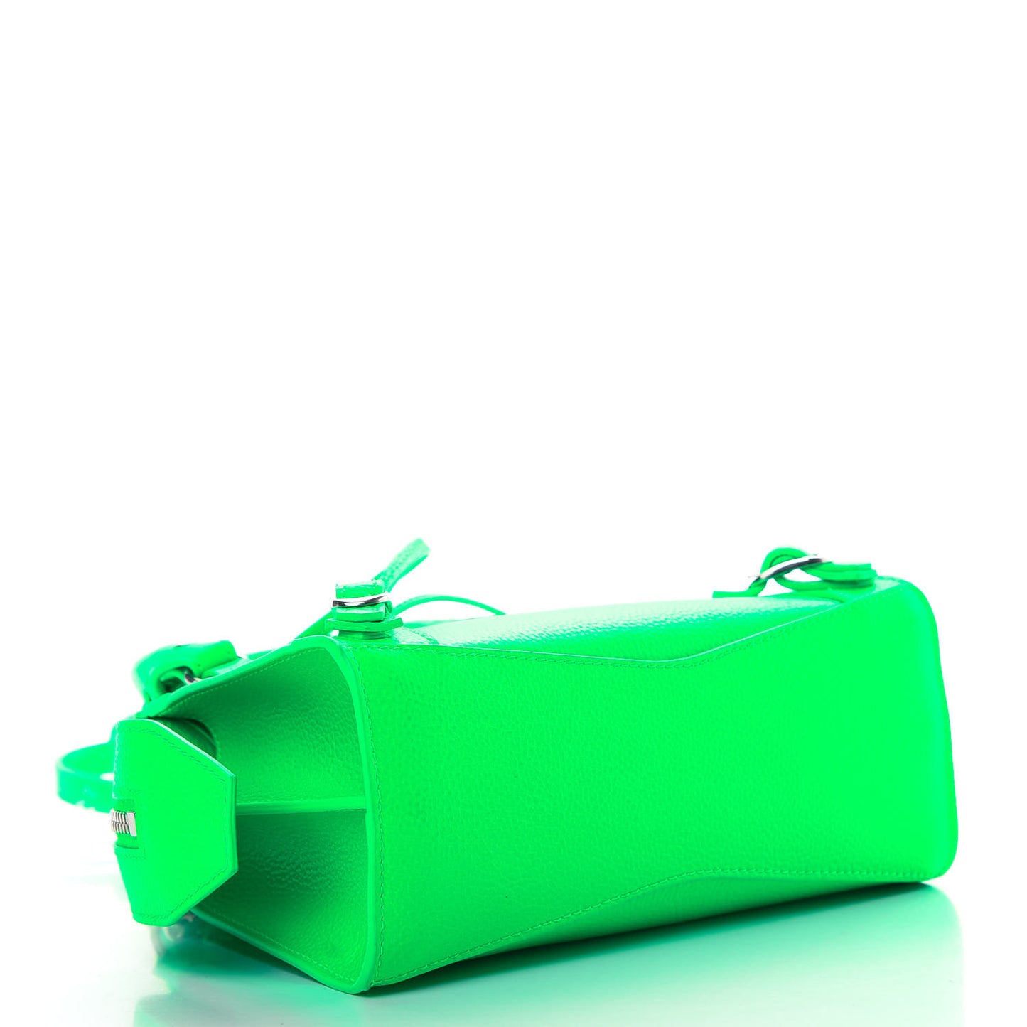 Grained Calfskin Neo Classic Silver Hardware Mini City Fluo Green