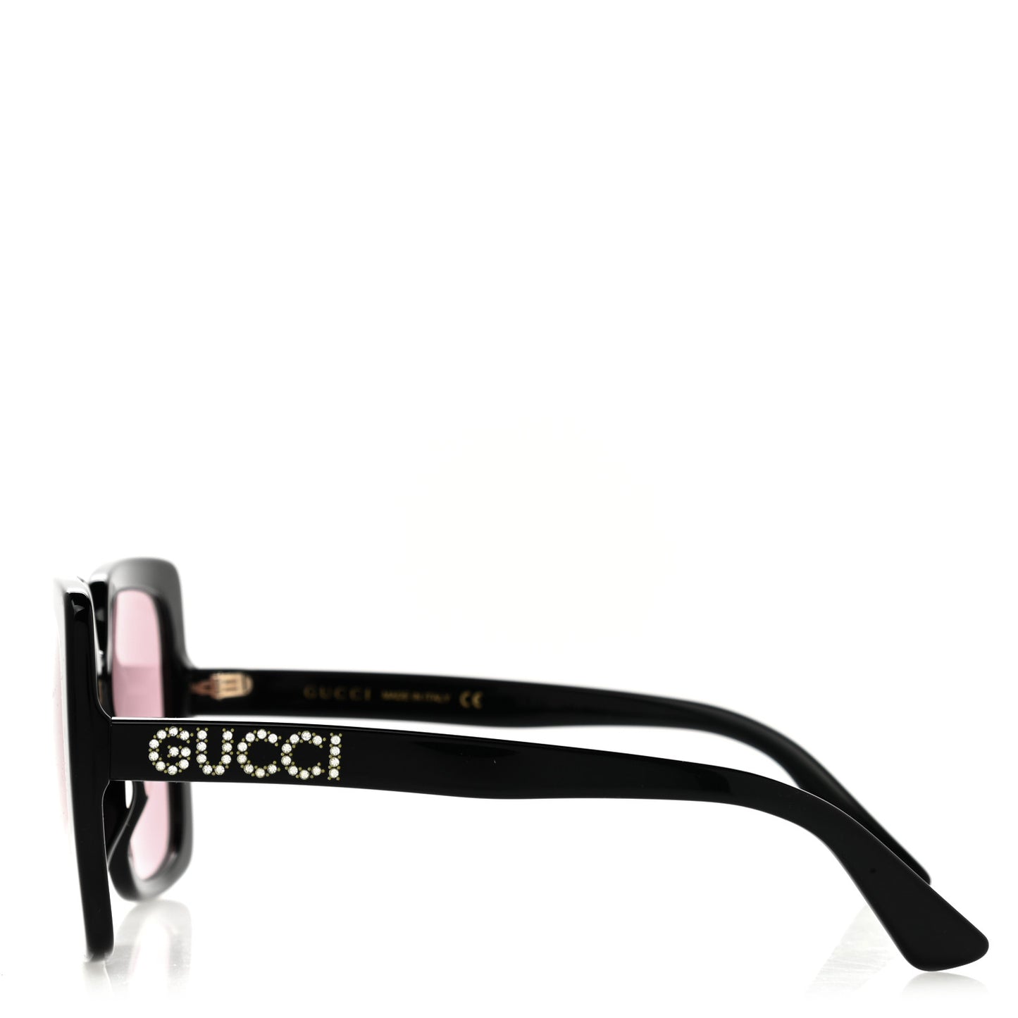 Crystal Square Frame GG Sunglasses GG0418S Black Pink