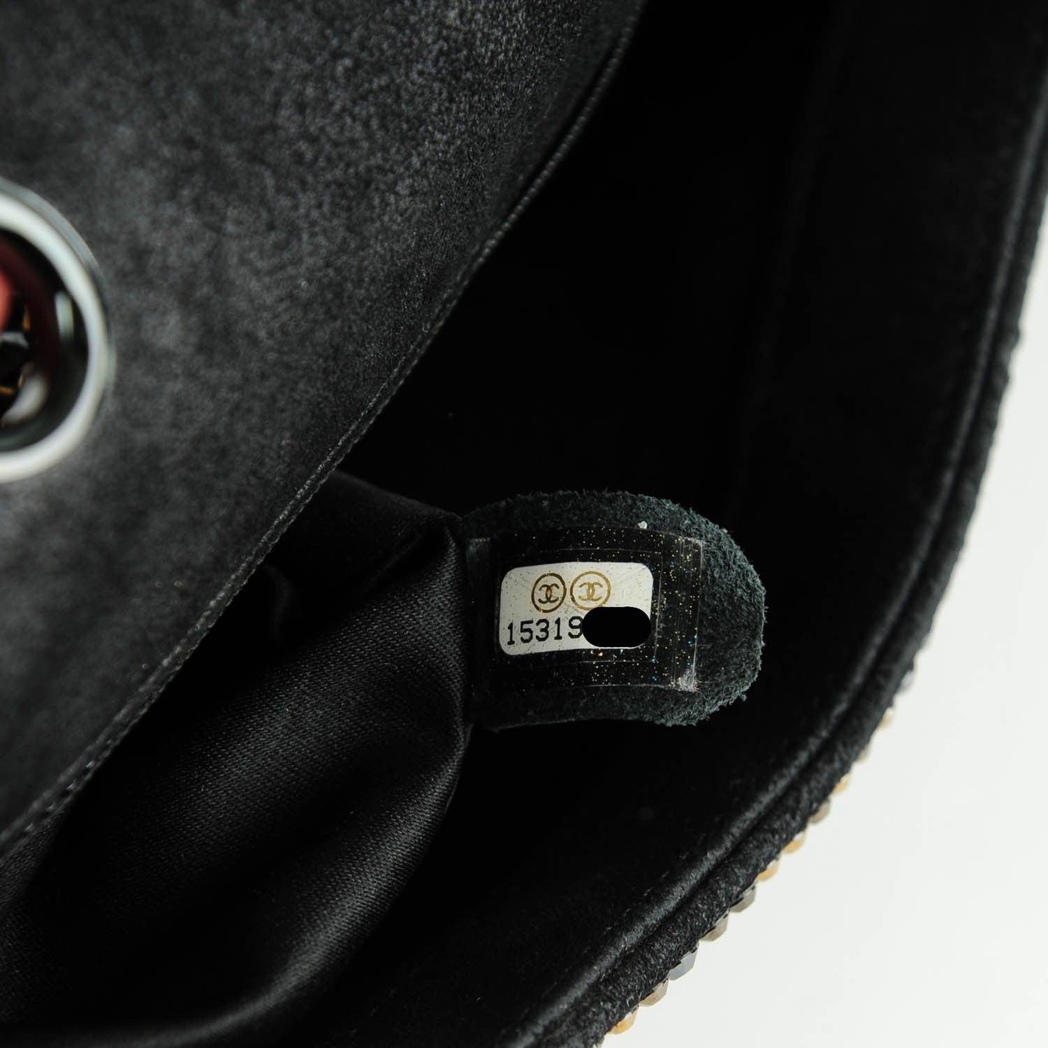 Chanel Strass Suede Mini Flap Black Gold 8 of 8