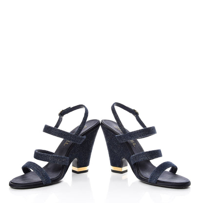 Chanel Denim Sandals 41 Dark Blue 5 of 13