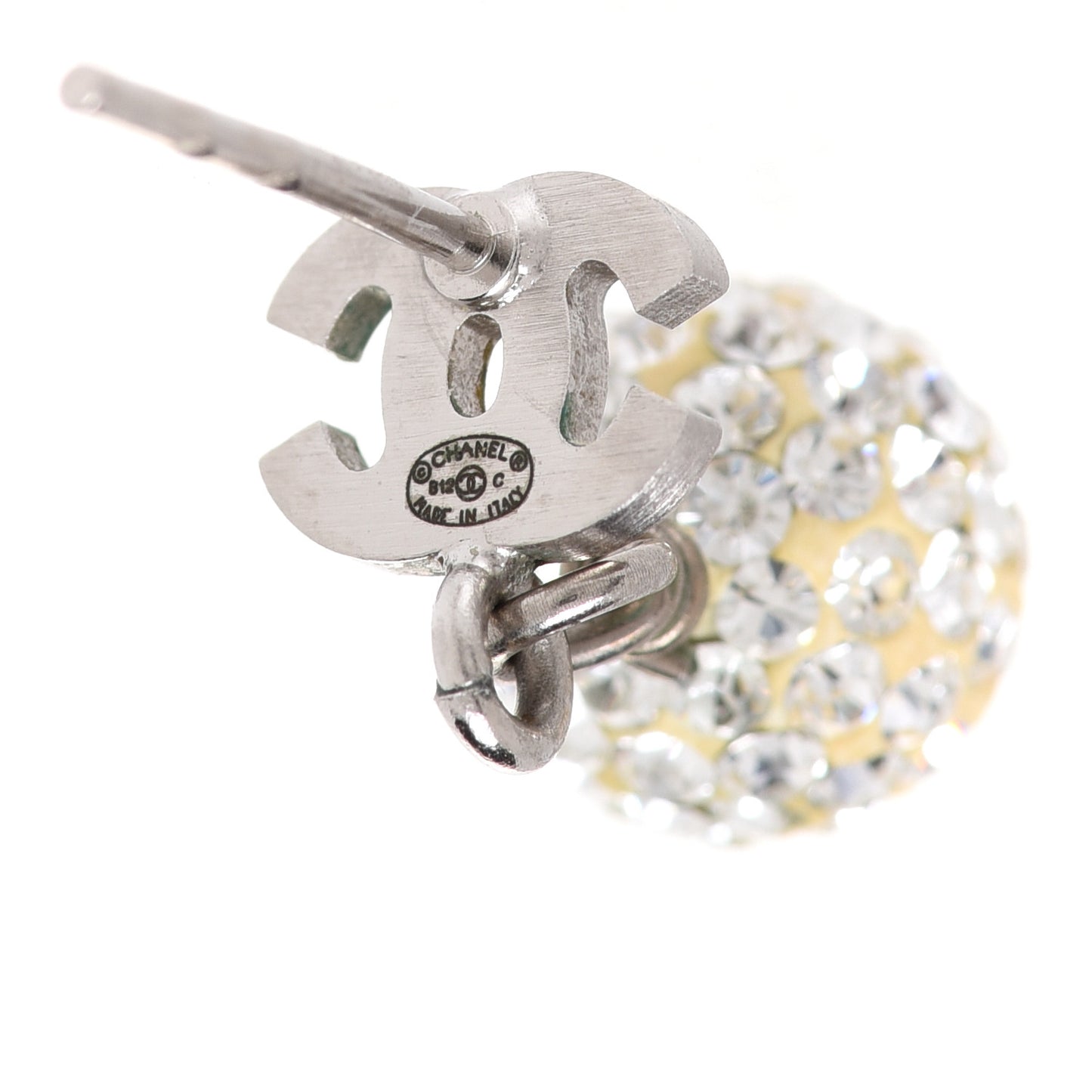 Crystal Pearl CC Drop Earrings Pearly White