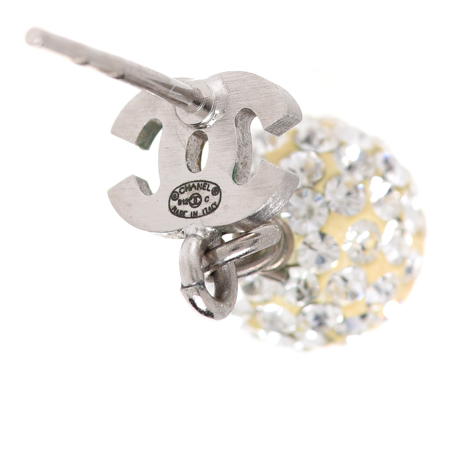 Chanel Crystal Pearl CC Drop Earrings Pearly White 3 of 4