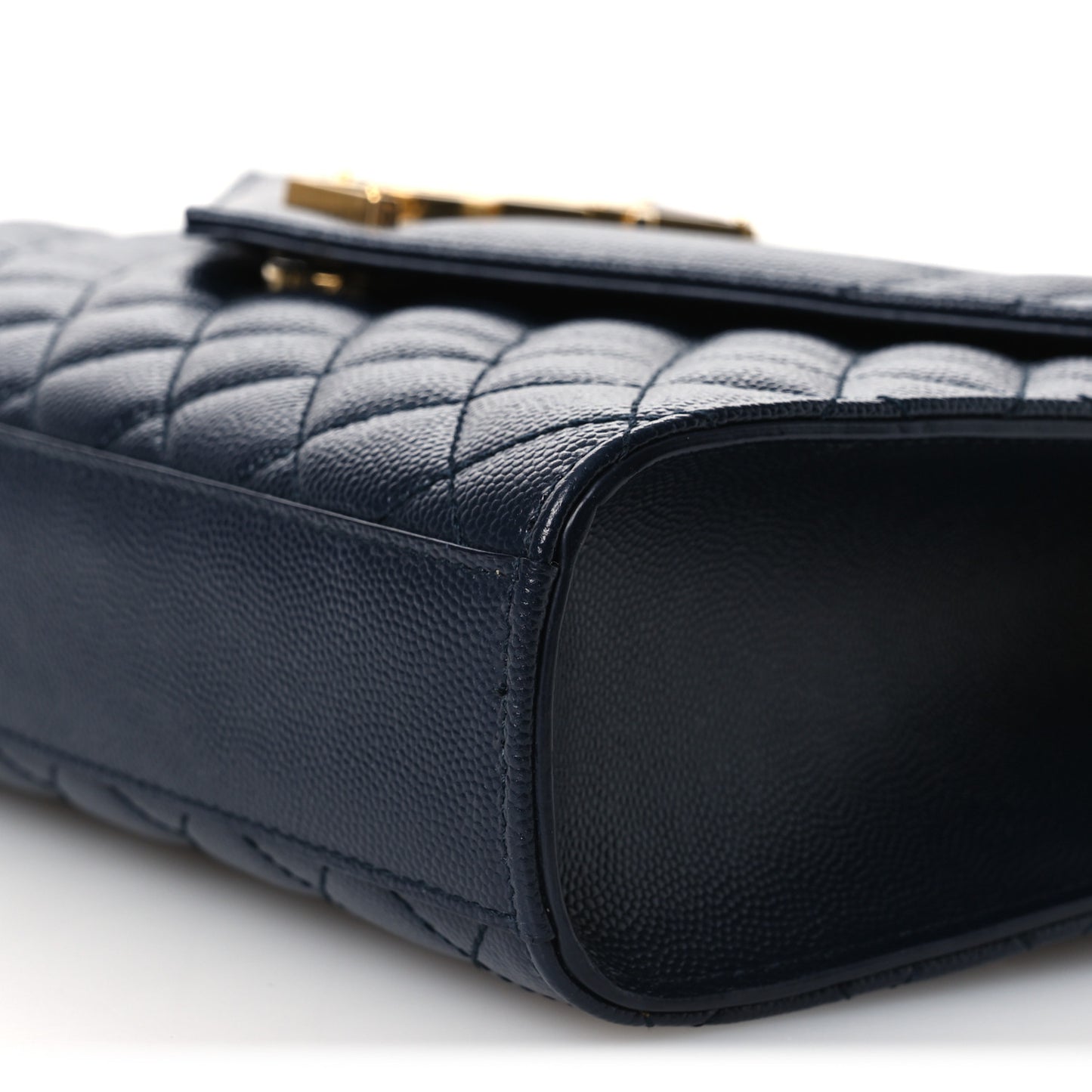 Grain De Poudre Textured Mixed Matelasse Triquilt Medium Monogram Satchel Deep Marine