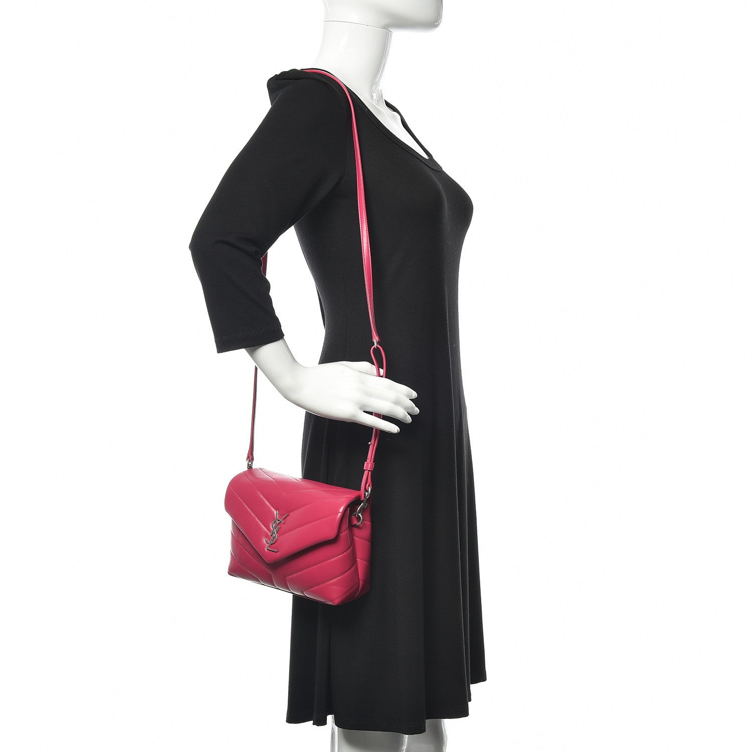 Saint Laurent Calfskin Y Quilted Monogram Toy Loulou Crossbody Bag Freesia 2 of 10