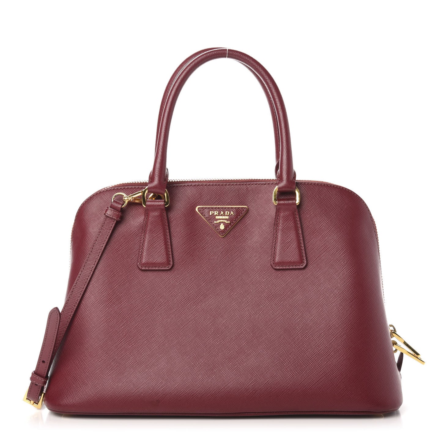 Saffiano Lux Medium Promenade Tote Cherry