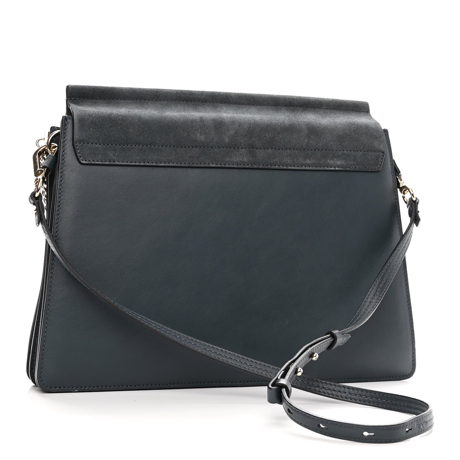 Chloe Suede Calfskin Medium Faye Shoulder Bag Silver Blue 3 of 9