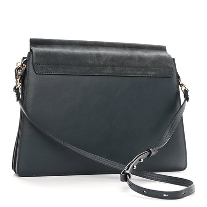 Chloe Suede Calfskin Medium Faye Shoulder Bag Silver Blue 3 of 9