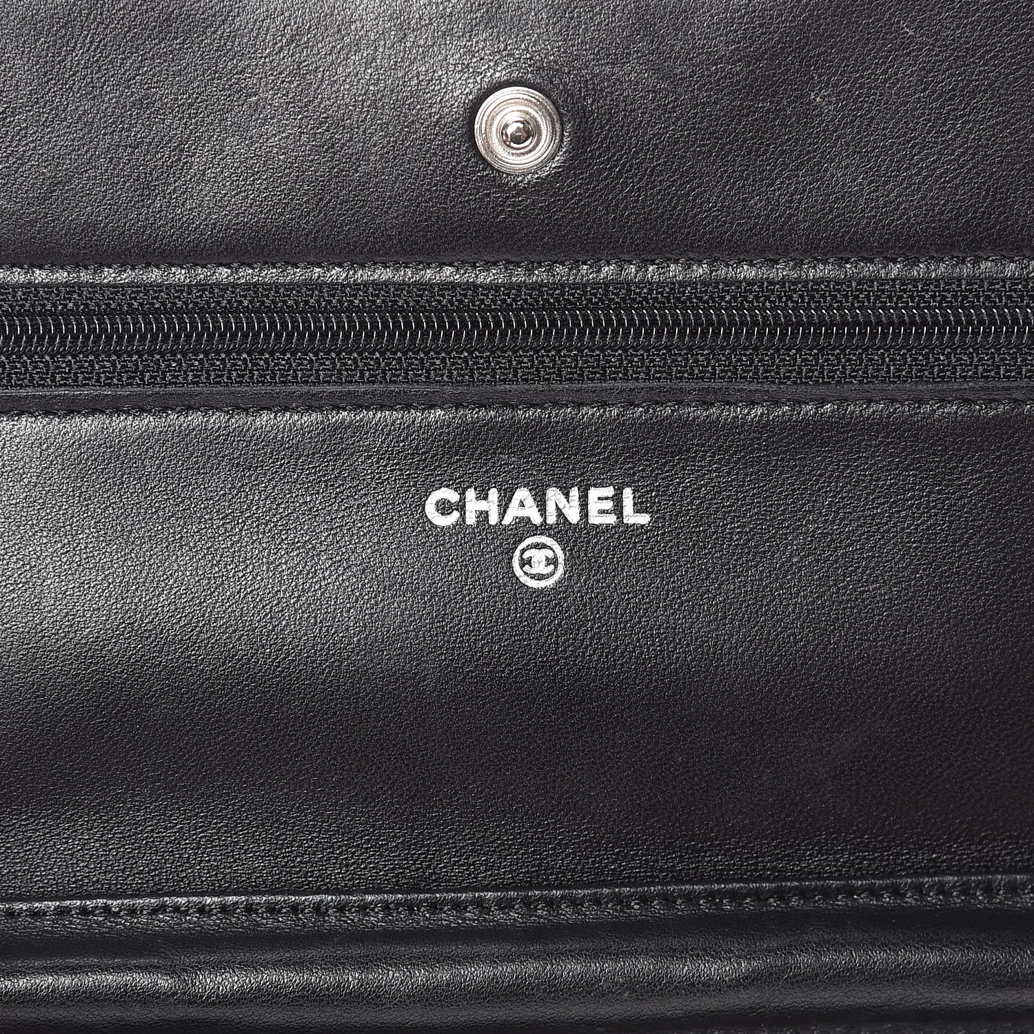 Chanel Lambskin Quilted Wallet On Chain WOC Black 6 of 18